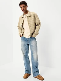 Garment-Dyed Henley Sweater T-Shirt