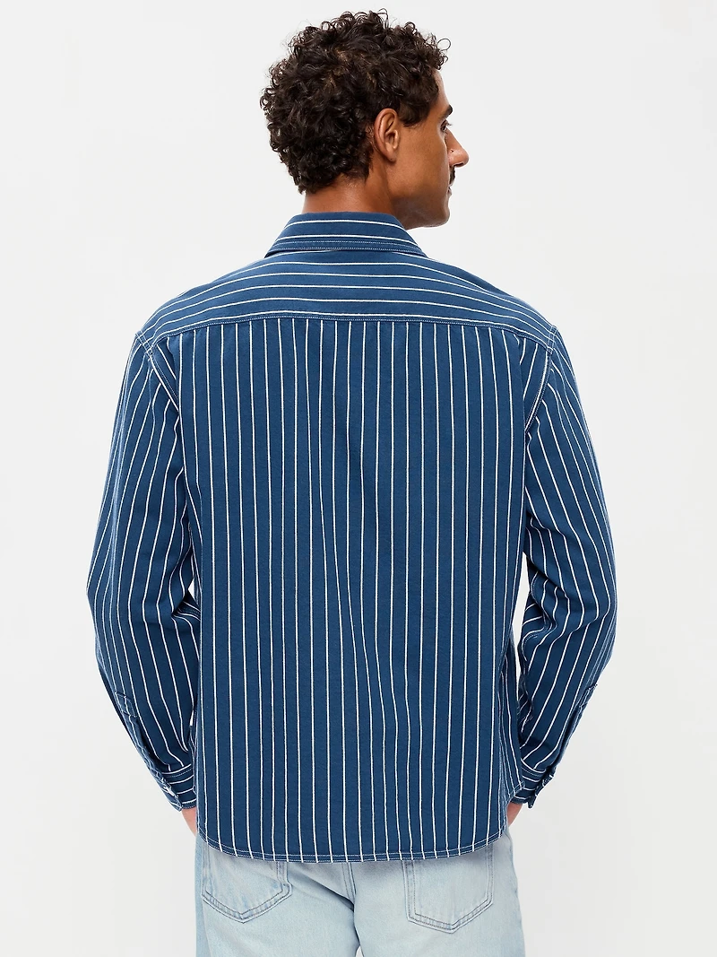 Loose Fit Striped Workwear Shirt