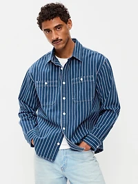 Loose Fit Striped Workwear Shirt