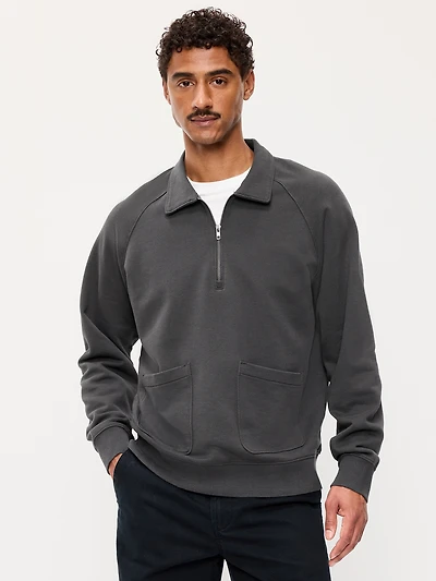 Collared Fleece Chore Pullover