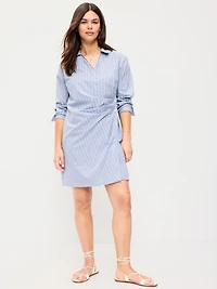 Wrap Mini Shirt Dress
