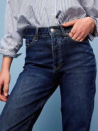 High-Waisted Button-Fly OG Straight Ankle Jeans