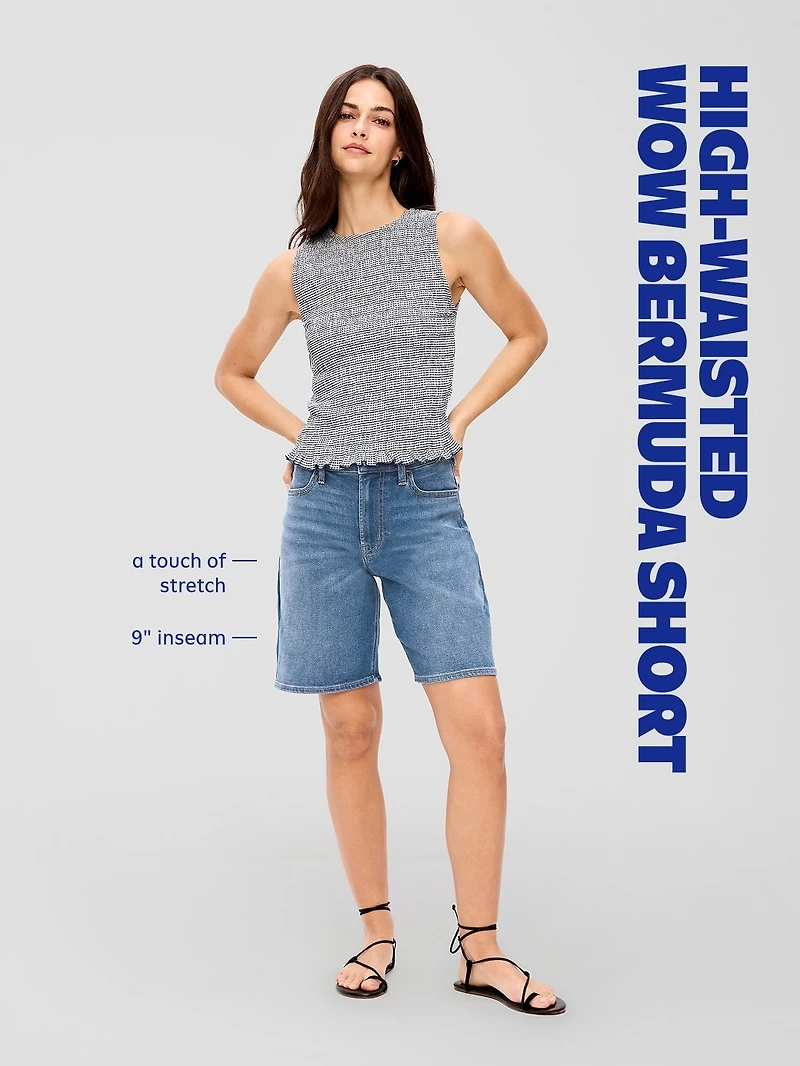 High-Waisted Wow Jean Shorts - 9-inch inseam