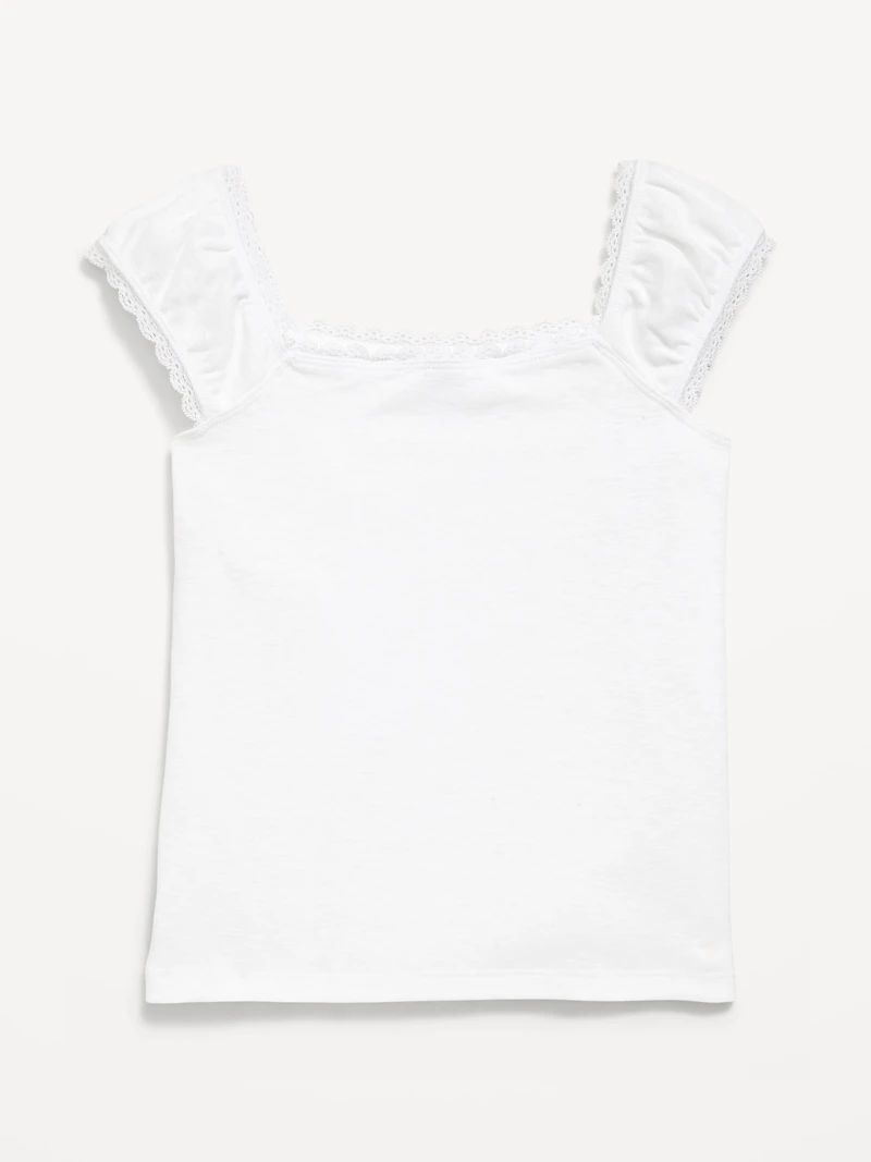 Short-Sleeve Ribbed Top for Girls