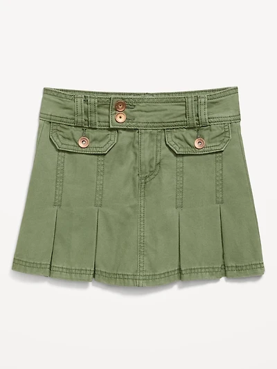 Pleated Utility Twill Skirt for Girls
