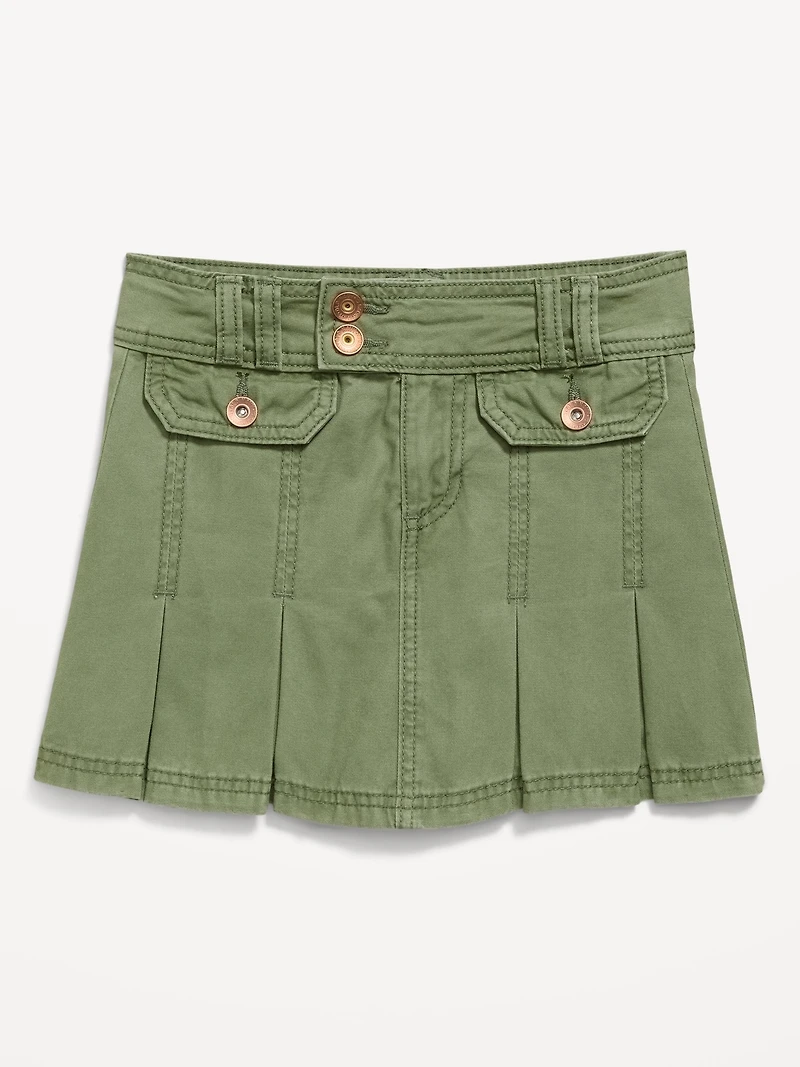 Pleated Utility Twill Skirt for Girls