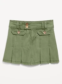 Pleated Utility Twill Skirt for Girls