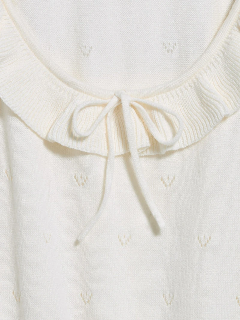 SoSoft Cotton Tie-Front Pointelle Tank Top