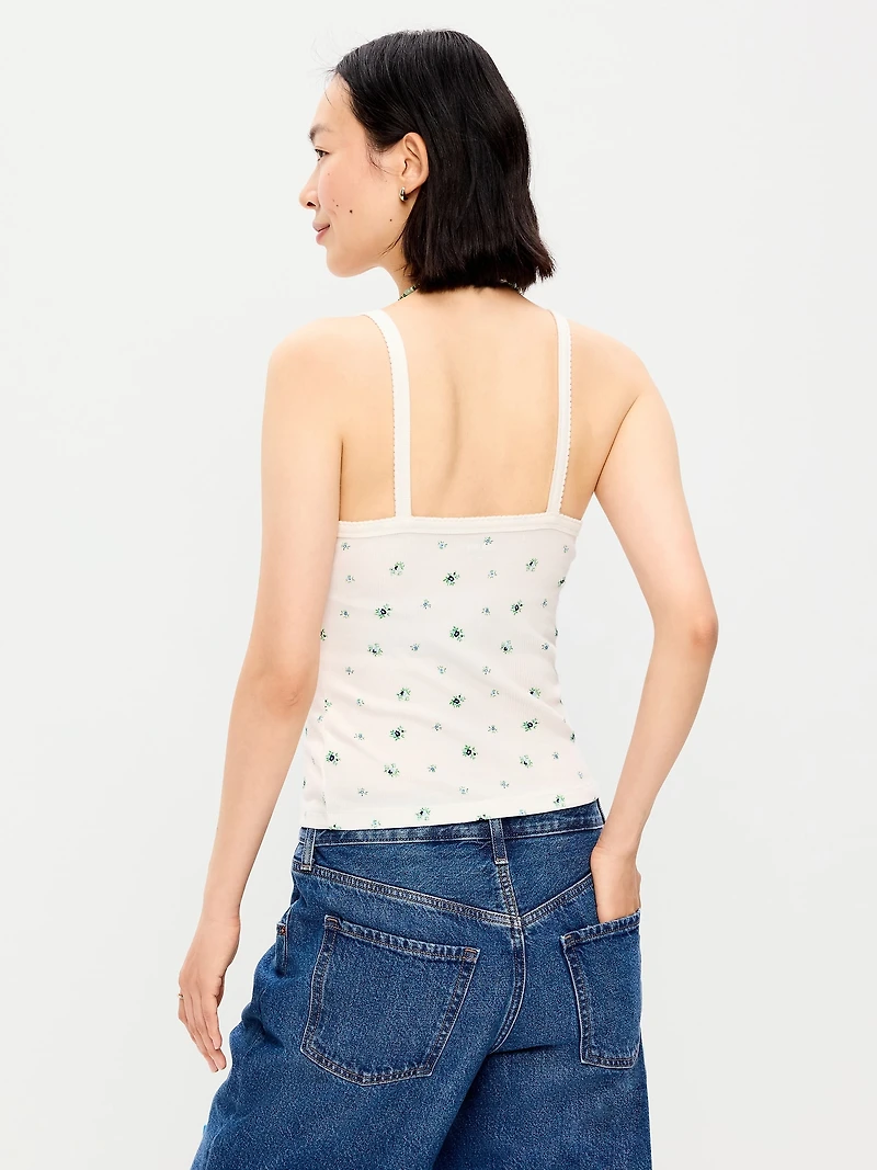 Button-Down Cami Tank Top