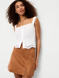 Faux-Suede Mini Skirt