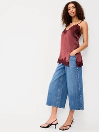 Asymmetrical Lace-Trim Cami Top