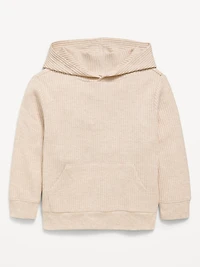 Waffle-Knit Pullover Hoodie for Toddler Boys