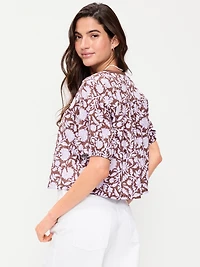 Short-Sleeve Beaded Top