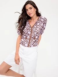 Short-Sleeve Beaded Top