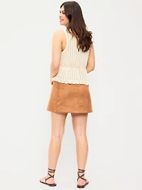 Faux-Suede Mini Skirt