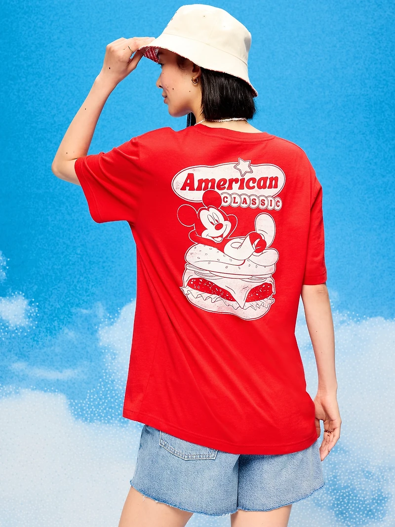 Old Navy x Disney Mickey Mouse Logo-Graphic T-Shirt for Adults