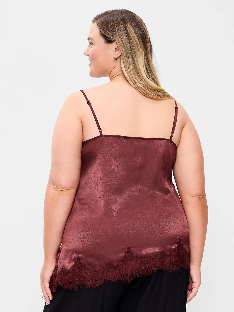 Asymmetrical Lace-Trim Cami Top