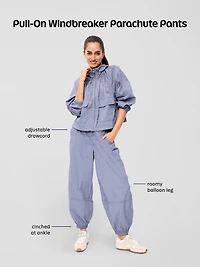 Pull-On Windbreaker Parachute Pants