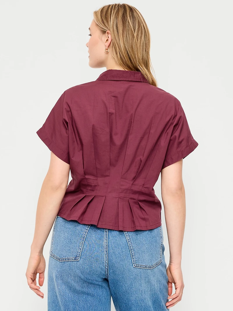 Slim-Waisted Button-Down Shirt