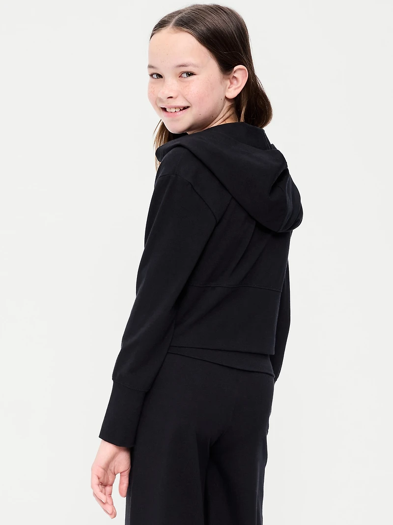 Fitted Cropped 2-Way-Zip Hoodie for Girls
