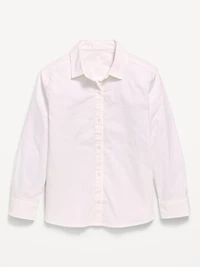 School Uniform Long-Sleeve Poplin Shirt for Girls