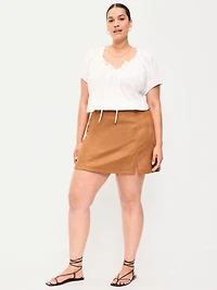 Faux-Suede Mini Skirt