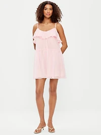 Ruffle-Front Flounce Mini Dress