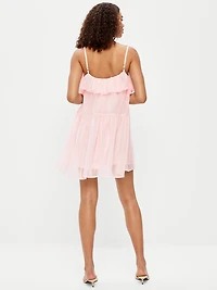 Ruffle-Front Flounce Mini Dress