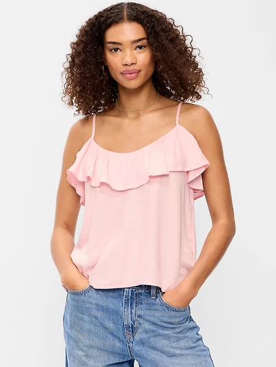 Sleeveless Ruffle Tank Top
