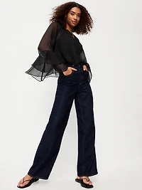 Drapey Chiffon Bell-Sleeve Top