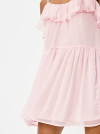 Ruffle-Front Flounce Mini Dress