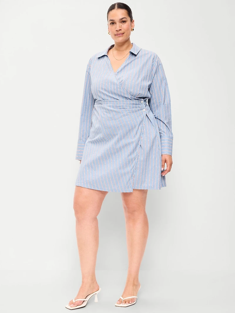 Wrap Mini Shirt Dress