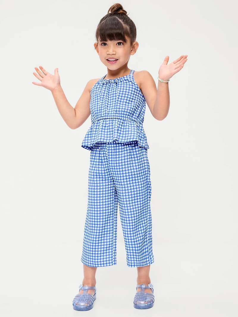 Printed Sleeveless Top and Pants Set for Toddler Girls