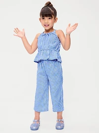 Printed Sleeveless Top and Pants Set for Toddler Girls