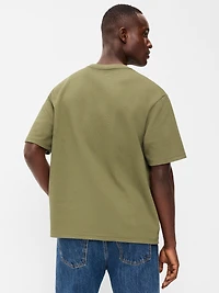 Relaxed Short-Sleeve Textured Waffle T-Shirt