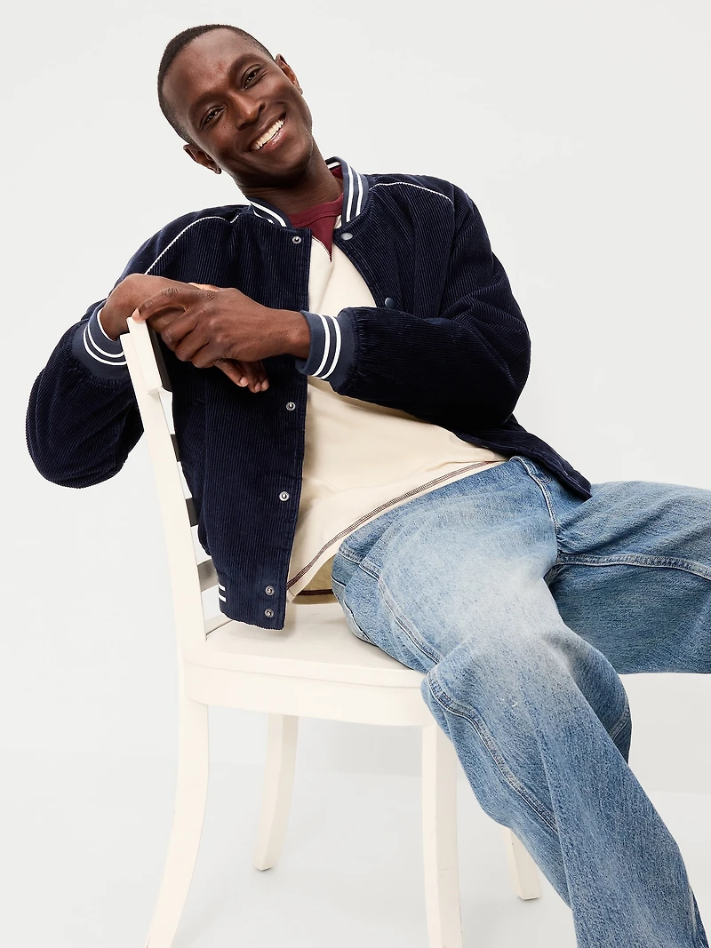 Varsity Corduroy Bomber Jacket