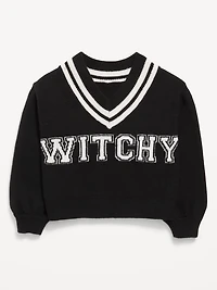 Cropped V-Neck Sweater for Girls