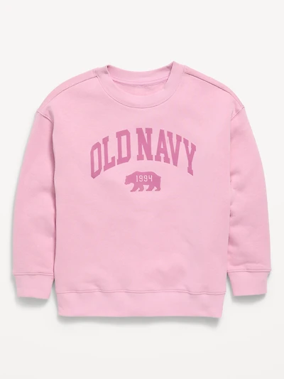 Oversized Logo Graphic Crew-Neck Sweatshirt for Boys