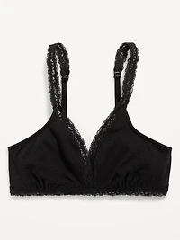 Lace-Trim Cotton Triangle Bralette