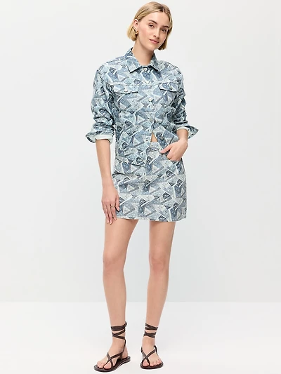 OG High-Waisted Denim Mini Skirt