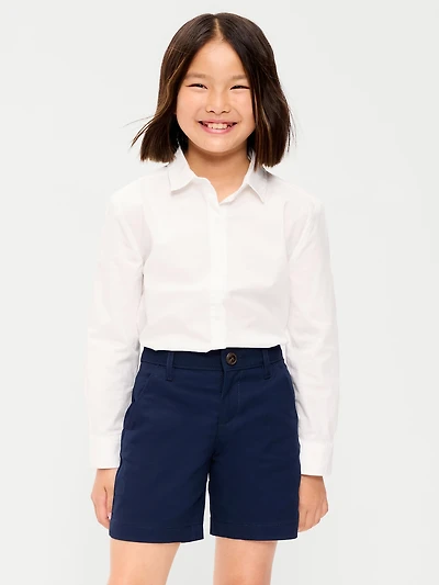 School Uniform Long-Sleeve Poplin Shirt for Girls