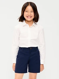 School Uniform Long-Sleeve Poplin Shirt for Girls