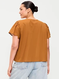 Short-Sleeve Embroidered Trousseau Top