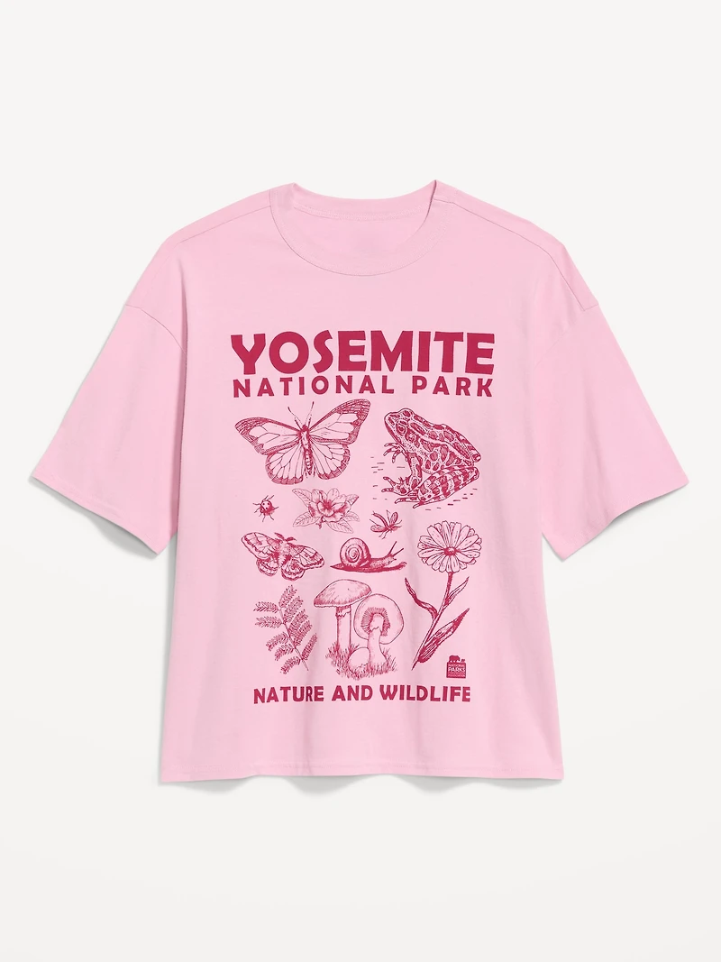 Yosemite National Park™ Crew-Neck Oversized Crop T-Shirt