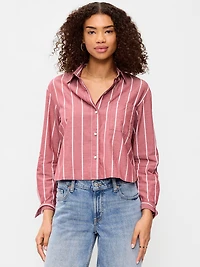 Cropped Button-Down Shirt