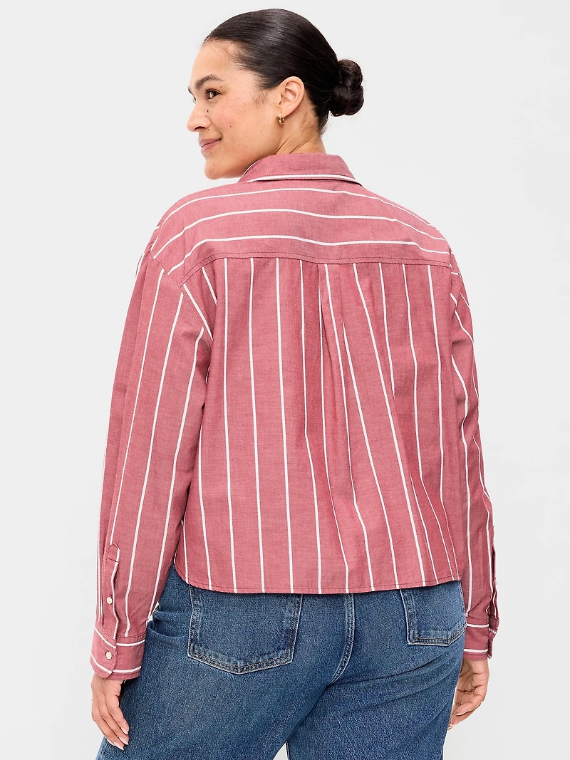 Cropped Button-Down Shirt