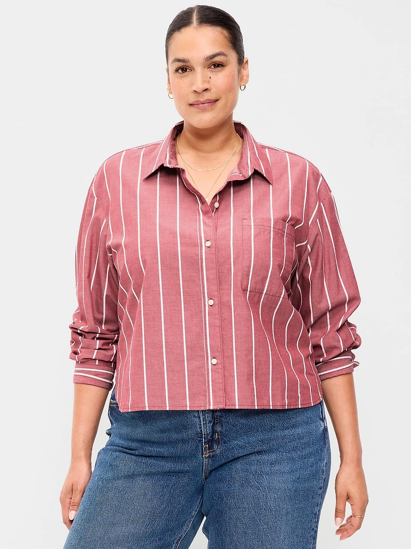 Cropped Button-Down Shirt