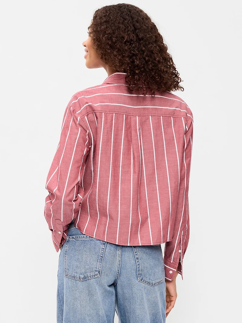 Cropped Button-Down Shirt