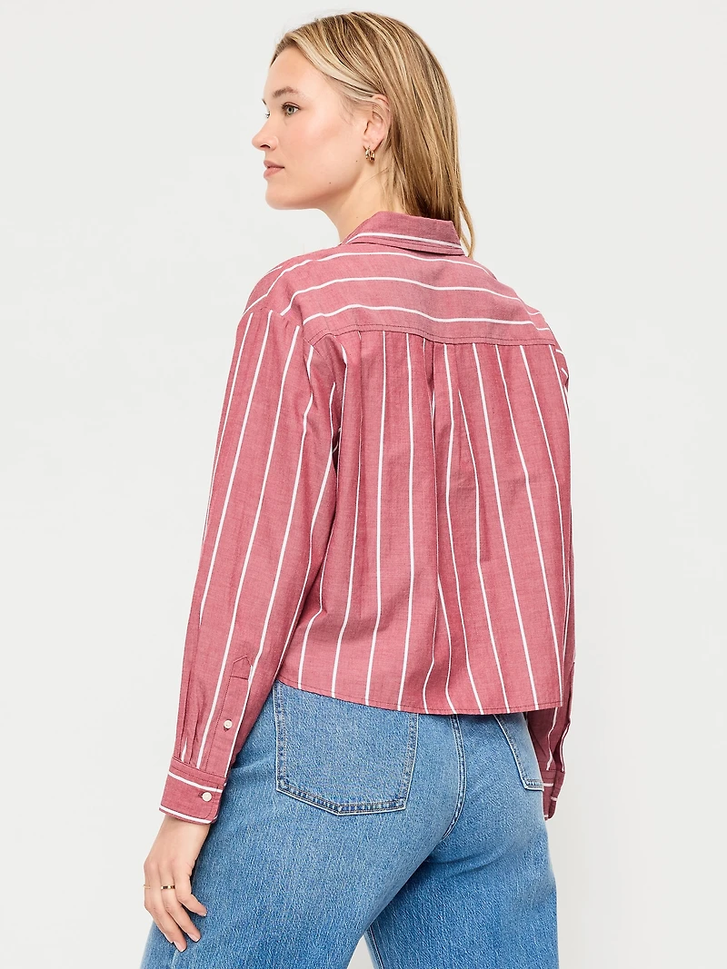 Cropped Button-Down Shirt