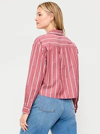 Cropped Button-Down Shirt